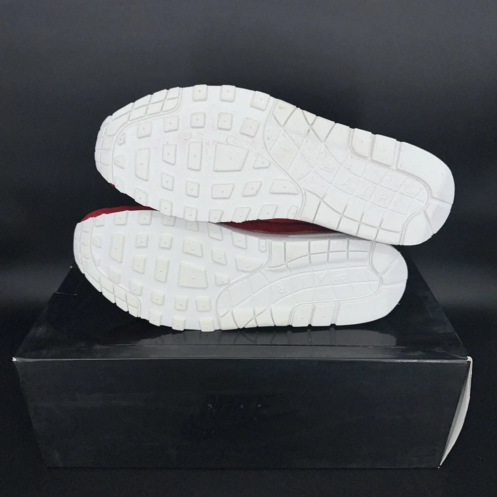 Nike Air Max 1 Royal Gym Red Size 10.5 847671 661 Sneaker Suede - Picture 9 of 16